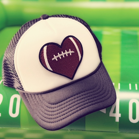 Accessories - Football Heart Trucker Hat